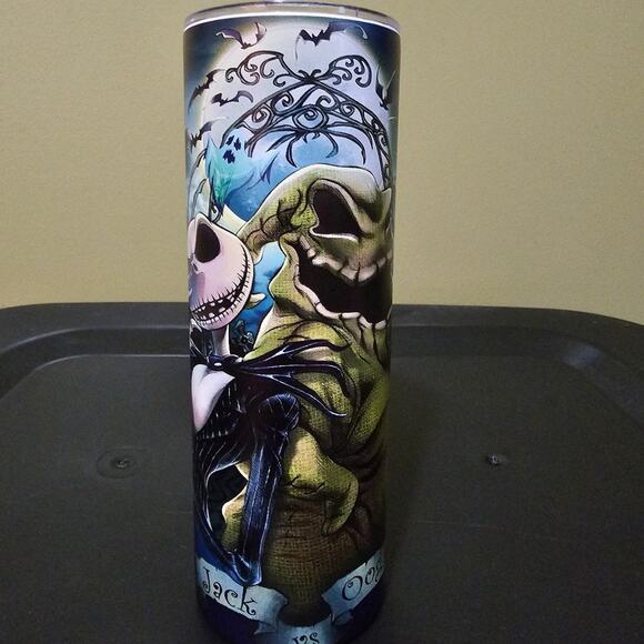 Jack vs Oogie 20oz Stainless Steel Insulated Tumbler & Straw - New Halloween - Picture 2 of 4